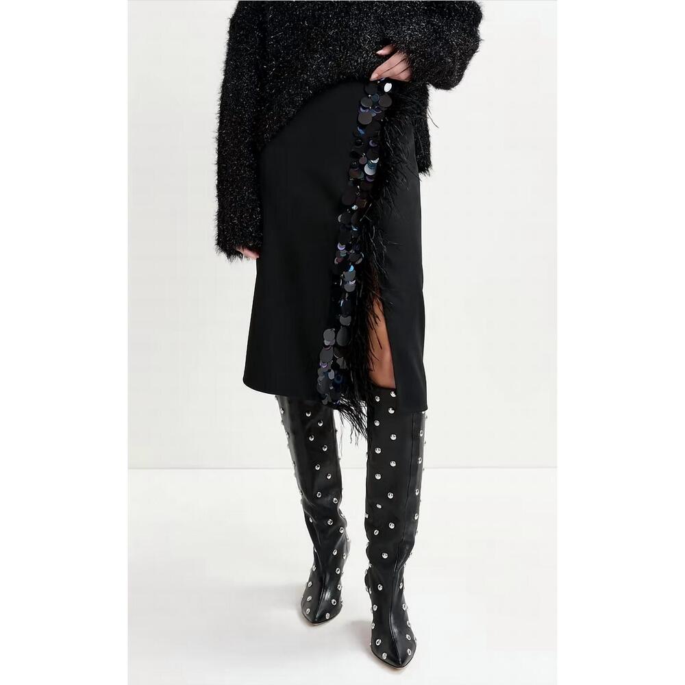 NEW ESSENTIEL ANTWERP ivil midi skirt in black